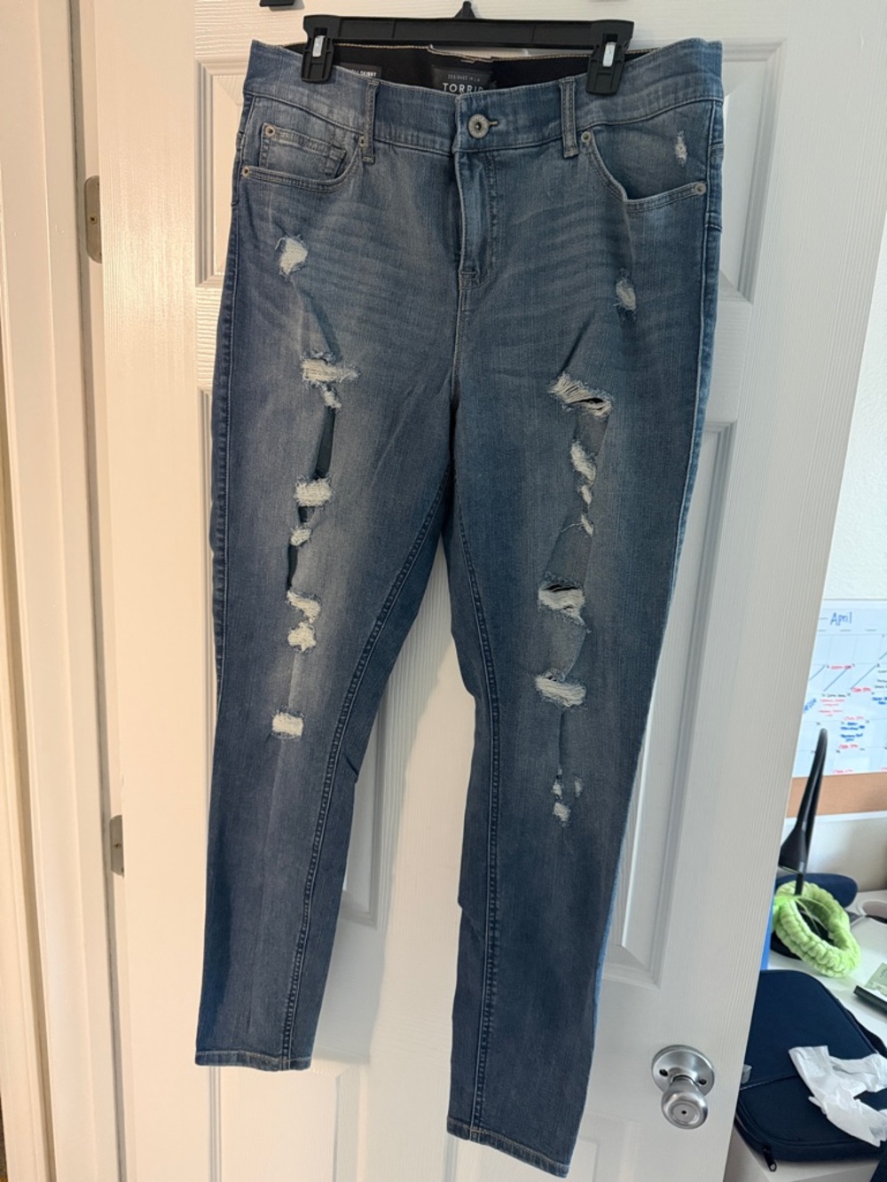 Torrid Medium Blue Wash Distressed Skinny Jeans